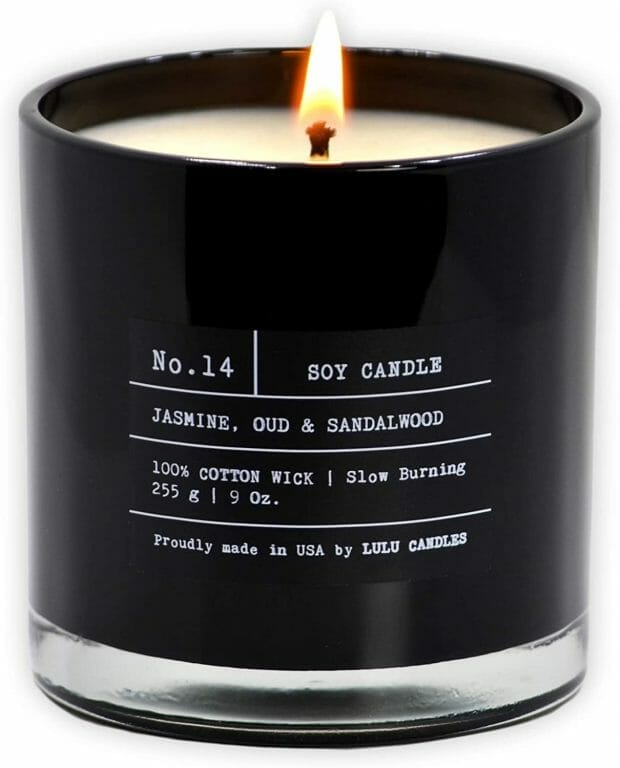 Non Toxic Soy Wax Candle perfect for home decor 8oz Scented in Black Tin Slow Burn and Durable