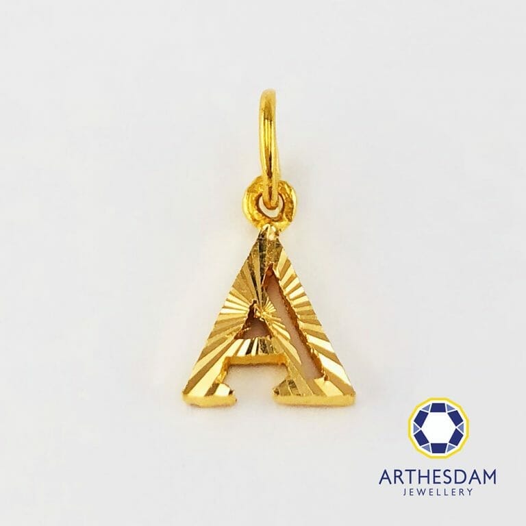 Arthesdam Jewellery 916 Gold Classic Alphabet Pendant