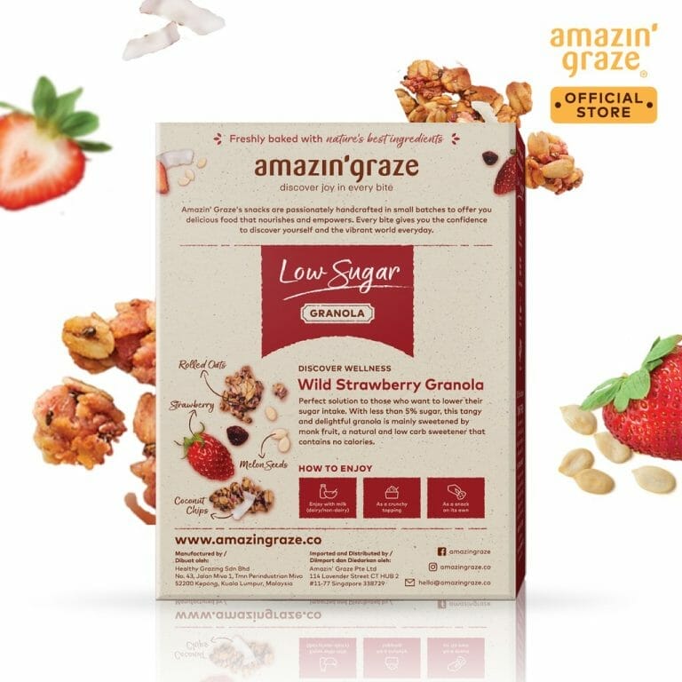 Amazin' Graze Low Sugar Wild Strawberry Granola 250G (Halal) | Shopee  Singapore