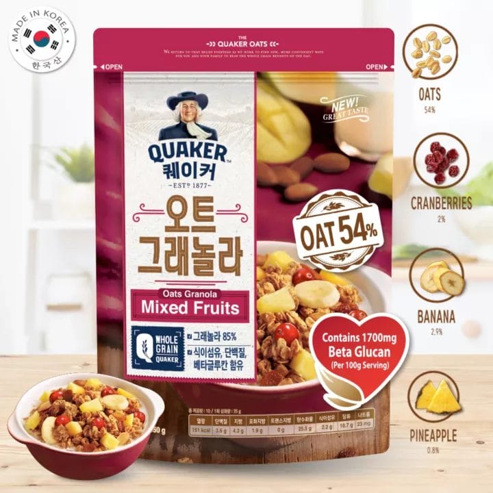 QUAKER Korea Granola Mixed Fruits 350G Granola | Lazada Singapore